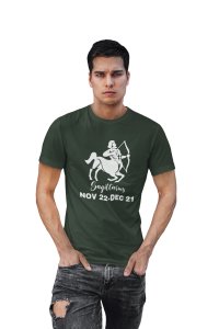 Sagittarius, Nov 22-Dec 21 (Green T) - Printed Zodiac Sign Tshirts - Made especially for astrology lovers people