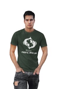 Pisces,Feb 19-Mar 20 (Green T) - Printed Zodiac Sign Tshirts - Made especially for astrology lovers people