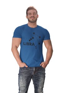 Libra stars(Blue T) - Printed Zodiac Sign Tshirts - Made especially for astrology lovers people
