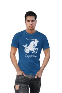 Capricorn (BG White)(Blue T) - Printed Zodiac Sign Tshirts - Made especially for astrology lovers people