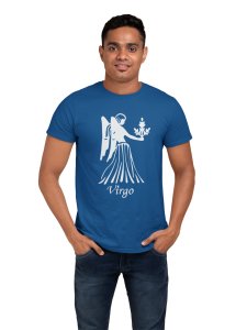 Virgo (BG White)(Blue T) - Printed Zodiac Sign Tshirts - Made especially for astrology lovers people