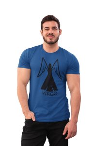 Virgo, Symbol(Blue T) - Printed Zodiac Sign Tshirts - Made especially for astrology lovers people