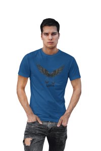 Libra symbol (Text below)(Blue T) - Printed Zodiac Sign Tshirts - Made especially for astrology lovers people