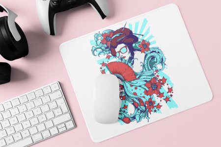 Japanese woman - Printed animated Mousepad for animation lovers