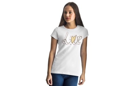 Printed Heart with Cute Designs -White- Printed T-Shirts for valentine