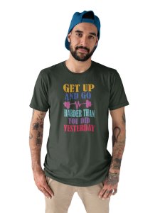 Get Up and Go Round Neck Gym Tshirt - Foremost Gifting Material for Your Friends and Close Ones