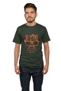 Gym Above Glasses Round Neck Gym Tshirt (BG Orange) - Foremost Gifting Material for Your Friends and Close Ones