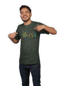 Fitness Written In Colourful Text Round Neck Gym Tshirt - Foremost Gifting Material for Your Friends and Close Ones