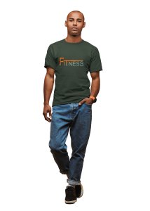 Fitness, (BG Orange and Grey), Round Neck Gym Tshirt - Foremost Gifting Material for Your Friends and Close Ones