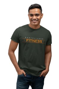 Bodybuilder, Fitness, (BG White and Yellow), Round Neck Gym Tshirt - Foremost Gifting Material for Your Friends and Close Ones