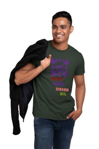 Word Hard, Dream Big, (BG Violet Skull), Round Neck Gym Tshirt - Foremost Gifting Material for Your Friends and Close Ones