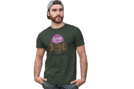No Pain, No Gain Round Neck Gym Tshirt (Brown,Violet, Black) - Foremost Gifting Material for Your Friends and Close Ones