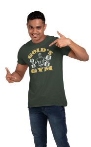 Gold's Gym, (BG Golden), Round Neck Gym Tshirt - Foremost Gifting Material for Your Friends and Close Ones