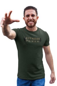 Fitness Power, (BG Golden), Round Neck Gym Tshirt - Foremost Gifting Material for Your Friends and Close Ones