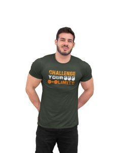 Challenge Your Limits, (BG Yellow and White), Round Neck Gym Tshirt - Foremost Gifting Material for Your Friends and Close Ones