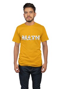 Math, Symbols In Between (Yellow T) -Tshirts for Maths Lovers - Foremost Gifting Material for Your Close Ones