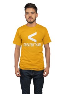 Greater Than (Yellow T) -Tshirts for Maths Lovers - Foremost Gifting Material for Your Close Ones