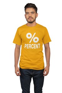 Percent (Yellow T) -Tshirts for Maths Lovers - Foremost Gifting Material for Your Close Ones