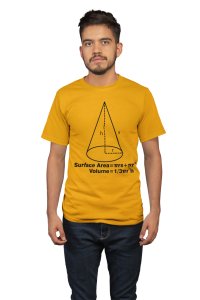 Cone (Yellow T) -Tshirts for Maths Lovers - Foremost Gifting Material for Your Close Ones