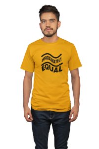 Approximately Equal (BG Black)(Yellow T) -Tshirts for Maths Lovers - Foremost Gifting Material for Your Close Ones
