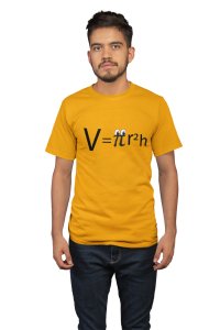 V=?R2h (Yellow T)- Tshirts for Maths Lovers - Foremost Gifting Material for Your Close Ones