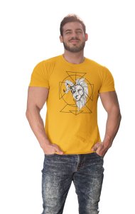Half Ram, Half lion, (Yellow T) - Printed Zodiac Sign Tshirts - Made especially for astrology lovers people