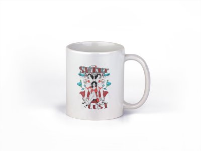 Sweet lust, (three girls) - animation themed printed ceramic white coffee and tea mugs/ cups for animation lovers