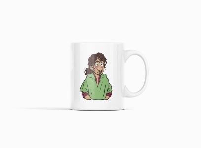 Brown hair man - animation themed printed ceramic white coffee and tea mugs/ cups for animation lovers