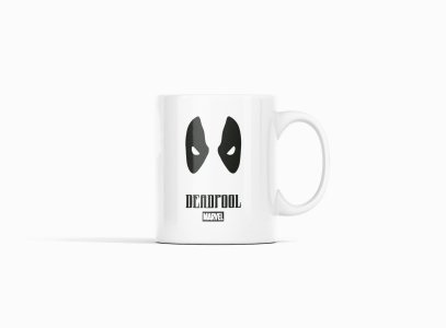 Deadpool eyes - animation themed printed ceramic white coffee and tea mugs/ cups for animation lovers