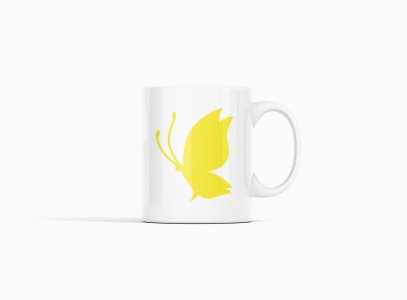 Yellow Butterfly - animation themed printed ceramic white coffee and tea mugs/ cups for animation lovers
