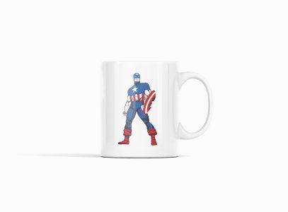 Captain America young version - animation themed printed ceramic white coffee and tea mugs/ cups for animation lovers