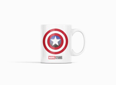 Captain America shield - animation themed printed ceramic white coffee and tea mugs/ cups for animation lovers