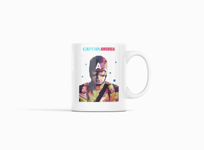 Captain America illustration - animation themed printed ceramic white coffee and tea mugs/ cups for animation lovers
