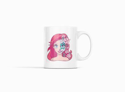 Ariel face - animation themed printed ceramic white coffee and tea mugs/ cups for animation lovers