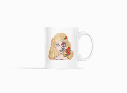 Briar Rose face - animation themed printed ceramic white coffee and tea mugs/ cups for animation lovers