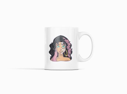 Starfire face - animation themed printed ceramic white coffee and tea mugs/ cups for animation lovers