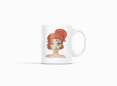Anastasia face - animation themed printed ceramic white coffee and tea mugs/ cups for animation lovers