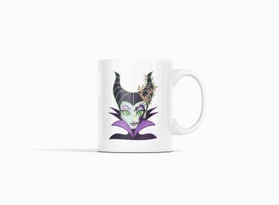 Maleficent face - animation themed printed ceramic white coffee and tea mugs/ cups for animation lovers