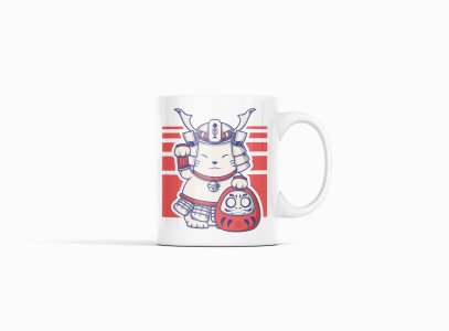Maneki Neko lucky cat - animation themed printed ceramic white coffee and tea mugs/ cups for animation lovers