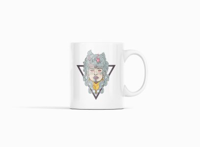 Wolf woman - animation themed printed ceramic white coffee and tea mugs/ cups for animation lovers
