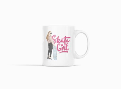 Skate girl - animation themed printed ceramic white coffee and tea mugs/ cups for animation lovers