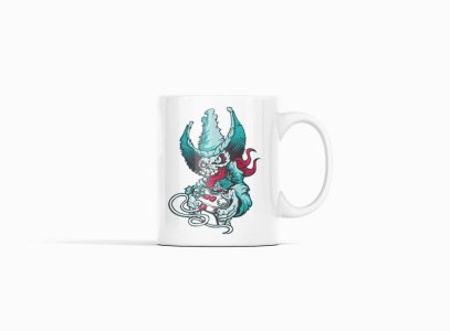 Red tongue devil - animation themed printed ceramic white coffee and tea mugs/ cups for animation lovers