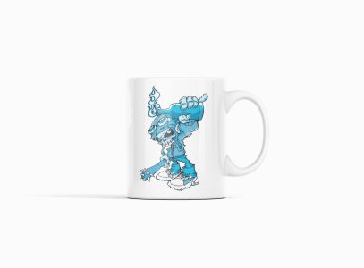 Blue fire - animation themed printed ceramic white coffee and tea mugs/ cups for animation lovers