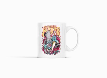 Scheduled for murder - animation themed printed ceramic white coffee and tea mugs/ cups for animation lovers
