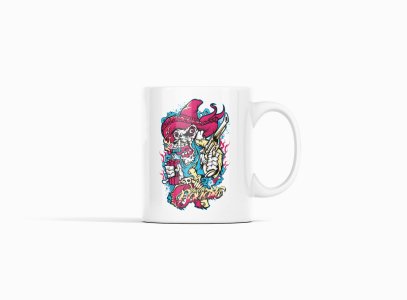 Devil puffing - animation themed printed ceramic white coffee and tea mugs/ cups for animation lovers