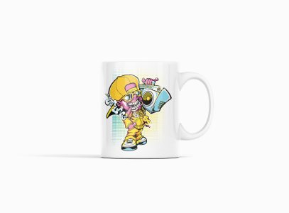 Boy listening song - animation themed printed ceramic white coffee and tea mugs/ cups for animation lovers