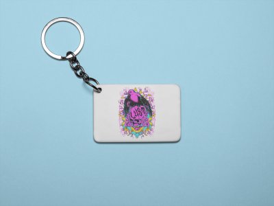 Pink eagle - Printed acrylic animated Keychain(Pack Of 2)