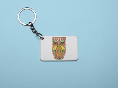 Wooden plus - Printed acrylic animated Keychain(Pack Of 2)