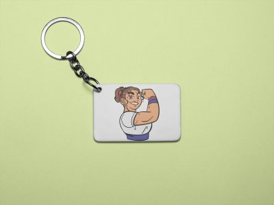 Chubby lady - Printed acrylic animated Keychain(Pack Of 2)