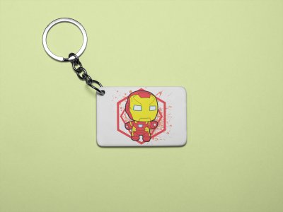 Baby Iron man standing - Printed acrylic animated Keychain(Pack Of 2)